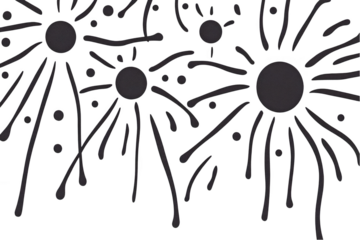 Abstract Black Fireworks Illustration With Transparent Background