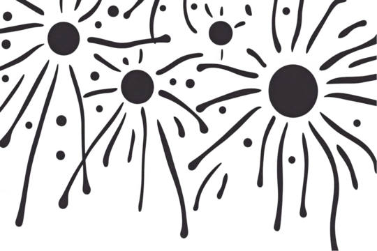 Abstract Black Fireworks Illustration With Transparent Background
