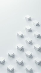 Geometric grid of white squares on light grey background,  minimalist,  clean