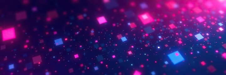 Geometric neon gradient background with random squares for cybersport events,  gaming,  geometric pattern