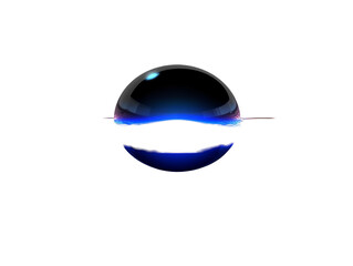 Abstract 3D Sphere Illustration With Blue And Black Colors On Transparent PNG Background