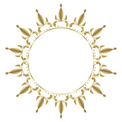 Damask Round Wreath gold circular round ornament floral Abstract pattern, Classical Victorian traditional style, illustration Vintage Design, Golden frames, Mandala, Antique, Moroccan frame