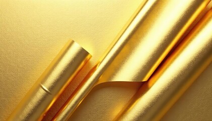 Gold metallic foil wrapping paper with smooth lines for decoration, gold,  wallpaper