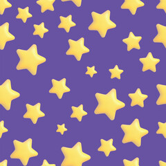 seamless pattern with yellow stars on White Background. Vector