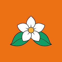orange flower on a green background