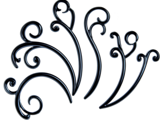 Abstract Black Ornate Design Element On Transparent Background Illustration