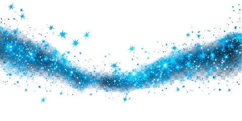 Obraz premium Abstract Blue Glitter Wave Illustration On Black Background With Sparkling Light