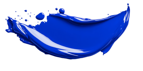 Abstract Blue Paint Stroke Isolated on Black Background Illustration