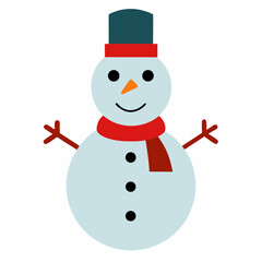 Snowman isolated on white background