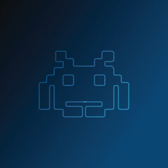 Low poly pixel art retro icon vector design