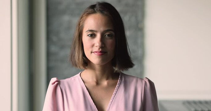 Head shot changing portraits smiling and serious different culture, age, gender people, men and women posing standing indoors looking at camera. Diversity, racial equality, human resources, close up