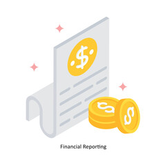 Financial Reporting Concept isometric Style Illustrations. Eps 10 File
