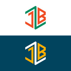 JB BJ trendy letter logo design