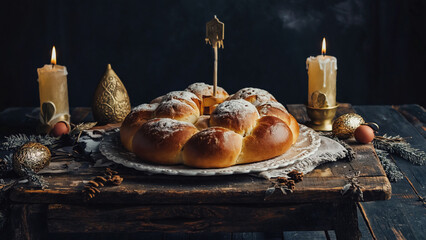 Obraz premium A delicious-looking pastry with a flaky crust and sweet topping