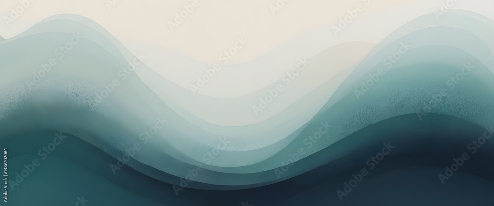 Poster serene gradient background, soft beige to teal, a calming abstract texture. ideal for digital art pr