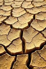 Cracked dry earth resembling arid landscapes and drought conditions,  cracked,  arid