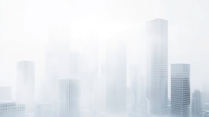 Foggy City Skyline, Architectural View, Urban Landscape, Background image