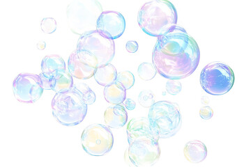 Abstract PNG Bubbles With Transparent Background Floating and Colorful