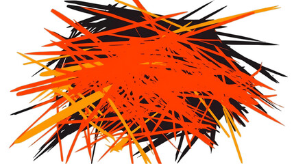 Abstract Illustration Of Orange Lines On Black Background With Transparent Background
