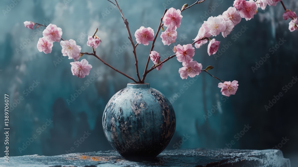 Aufkleber beautiful vase with colorful flowers displayed inside for a charming and elegant product showcase in