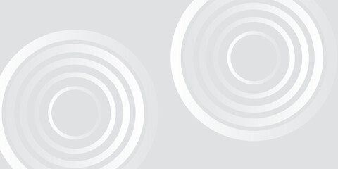 Abstract white glowing geometric lines on gray background. Modern shiny blue circle lines pattern. Futuristic technology concept. Suit for cover