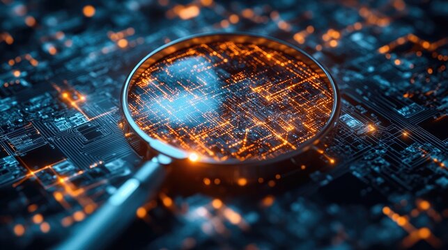 "A Perspective View of a Glowing Digital Magnifier in a Technological Circle, Surrounded by Microcircuit Lines – Symbolizing Global Search, Innovation, and Data Exploration"

 - Powered by Adobe