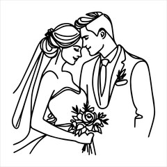 Wedding couple groom and bride. A happy couple celebrates a wedding.