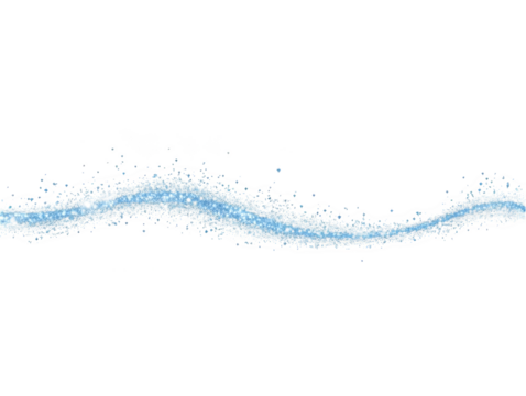 Abstract PNG Illustration Of A Sparkling Blue Wave On A Black Background