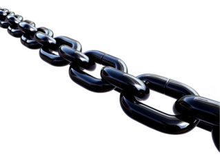Black Glossy Chain Illustration Isolated On Transparent Background