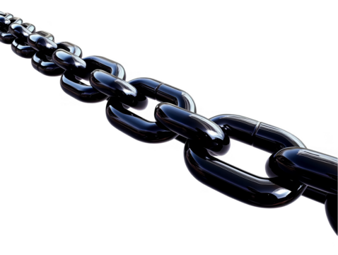 Black Glossy Chain Illustration Isolated On Transparent Background