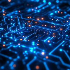 Fototapeta premium Futuristic Circuit Board Close-up