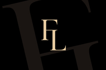 FL or LF letter logo icon design. Classic style luxury initials monogram.