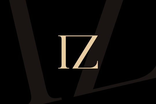 IZ or ZI letter logo icon design. Classic style luxury initials monogram.