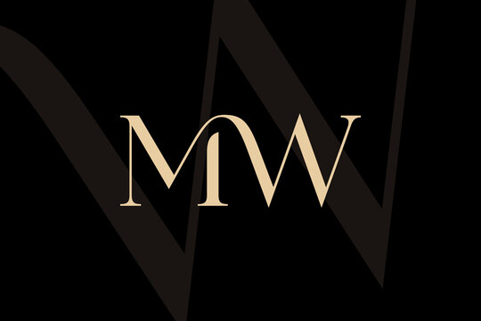 MW or WM letter logo icon design. Classic style luxury initials monogram.