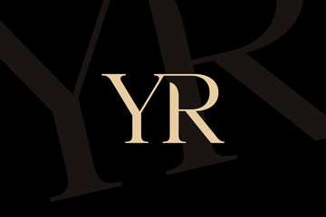 YR or RY letter logo icon design. Classic style luxury initials monogram.