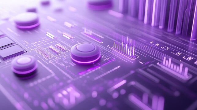 "Modern Purple and White Graph Interface with Data Lines, Bar Charts, and UI Buttons on White Background – Symbolic Business and Technology Visualization for Analytics, Finance, and Dashboard Design"
