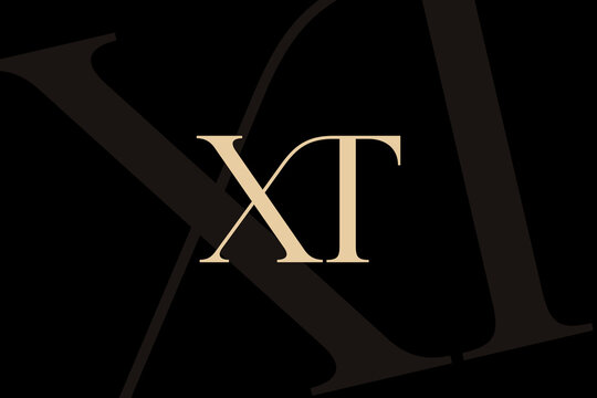 XT or TX letter logo icon design. Classic style luxury initials monogram.