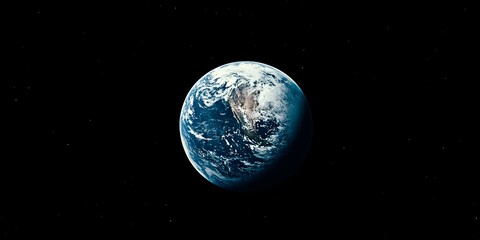 Fototapeta premium A shot of the Earth floating in space against a black background.