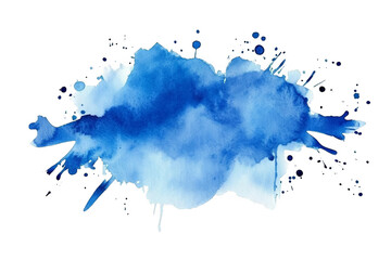 Fototapeta premium Abstract Watercolor Blue Splash Illustration On Transparent Background