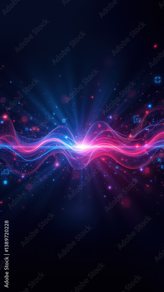 Poster image depicts a dynamic cybernetic theme with vibrant colors and abstract shapes, emphasizing digita