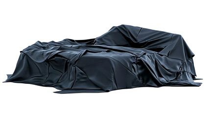 Dark Fabric Abstract 3D Render Isolated Background With Folded Cloth Texture