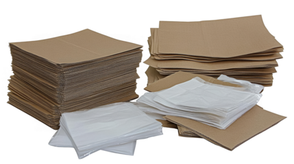 Detailed Cardboard Honeycomb Packaging Material Stack On Transparent Background