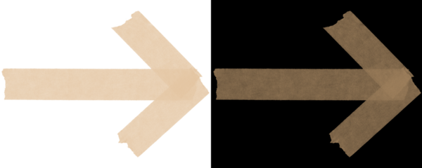 Ripped edge masking tape strips in right arrow style with paper texture, great for journal headers, note dividers, and digital scrapbooks. Isolated on a Transparent or White Background