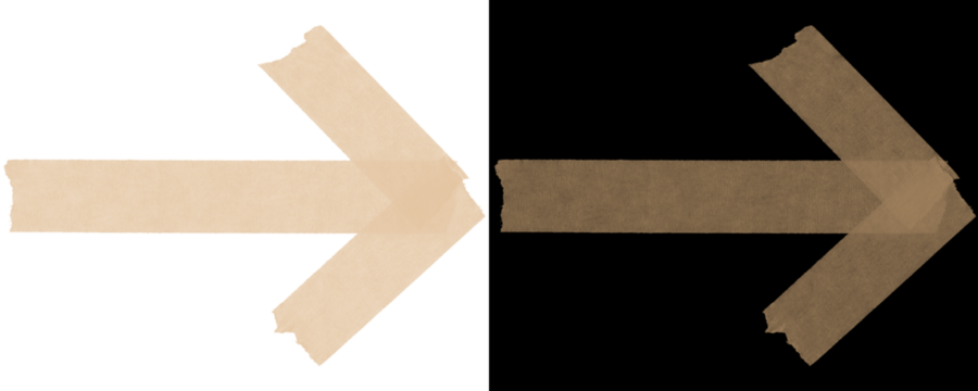 Ripped edge masking tape strips in right arrow style with paper texture, great for journal headers, note dividers, and digital scrapbooks. Isolated on a Transparent or White Background