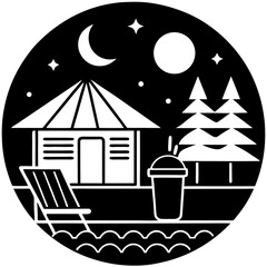 Naklejka premium Stylish AI vector line art perfect for holiday-themed print and digital projects.