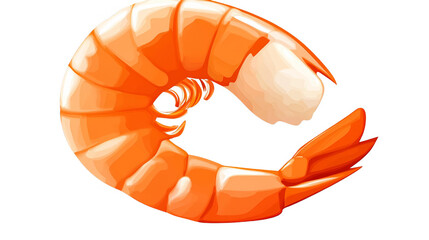 Illustration Of A Cooked Orange Shrimp Isolated On Transparent Background