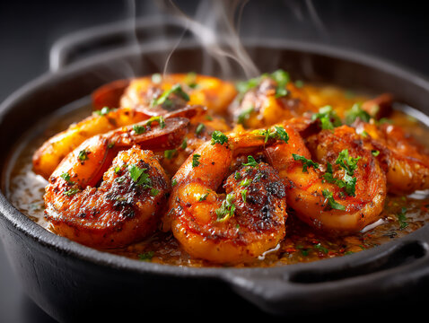 gambas al ajillo: sizzling spanish shrimp