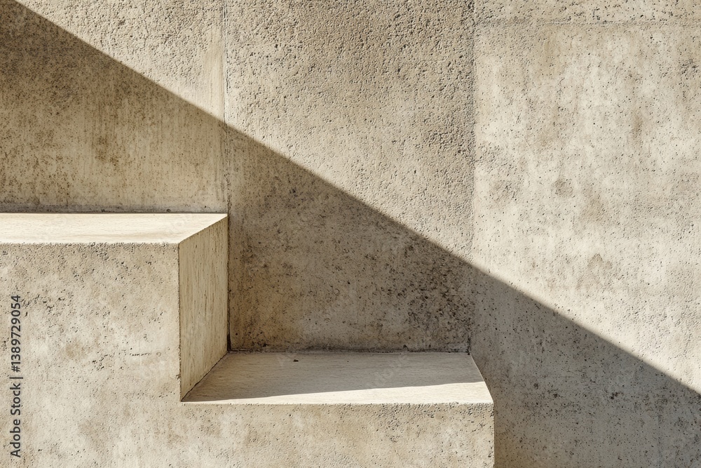 Poster Structured minimalistic pattern of abstract layered shadows with neutral tones creating an elegant sense of depth in a contemporary setting