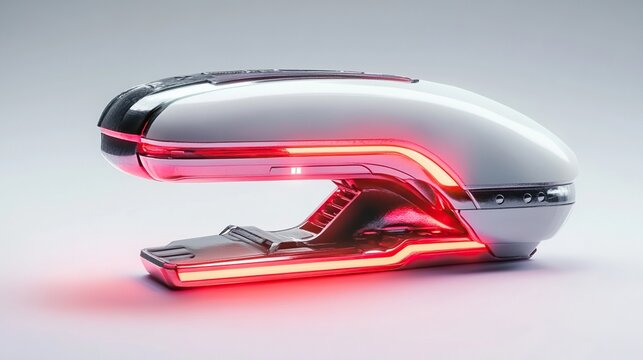 Futuristic white and red pod.