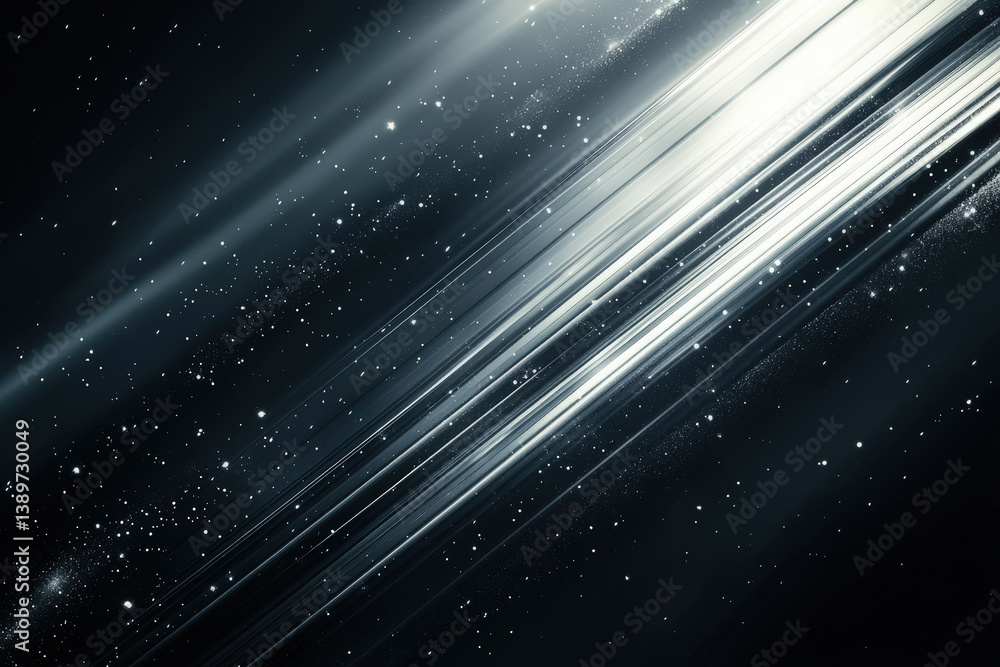 Poster abstract light beams in deep space. an abstract composition of light beams, suggestive of cosmic exp